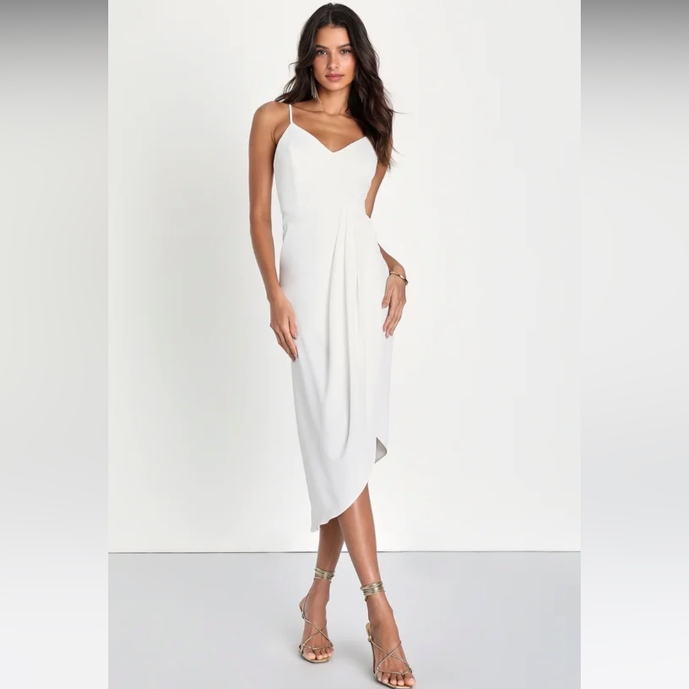 Reinette White Midi Dress